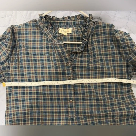Madewell Plaid Top, Medium - Picture 5 of 7